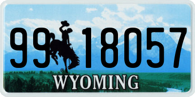 WY license plate 9918057
