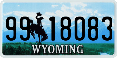 WY license plate 9918083