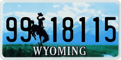 WY license plate 9918115