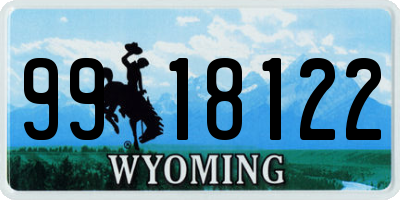 WY license plate 9918122