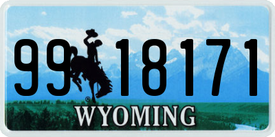 WY license plate 9918171