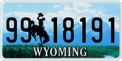 WY license plate 9918191