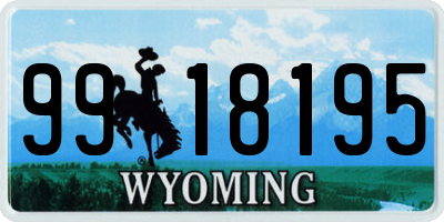 WY license plate 9918195