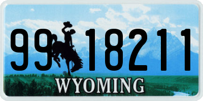 WY license plate 9918211