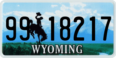 WY license plate 9918217