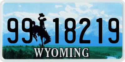 WY license plate 9918219