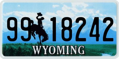 WY license plate 9918242