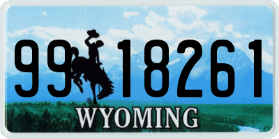 WY license plate 9918261