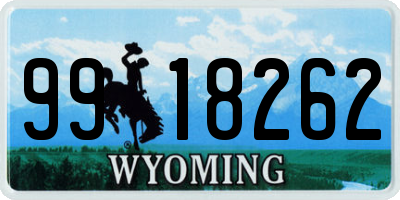 WY license plate 9918262