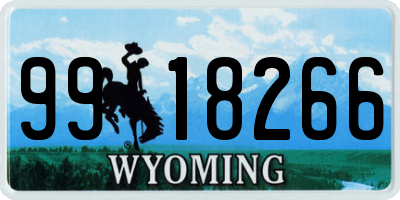 WY license plate 9918266