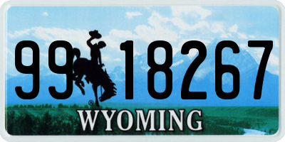 WY license plate 9918267