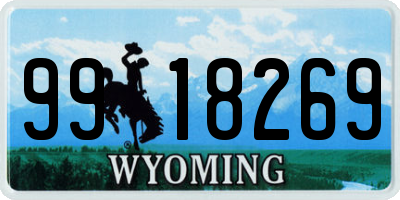 WY license plate 9918269
