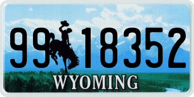 WY license plate 9918352