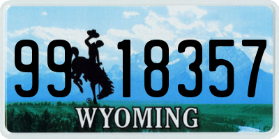 WY license plate 9918357