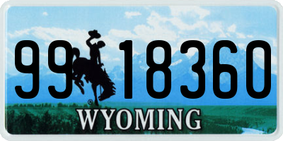 WY license plate 9918360