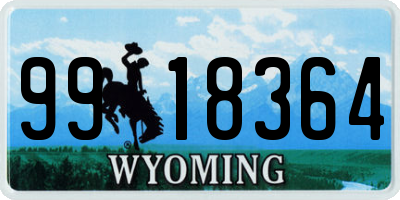 WY license plate 9918364