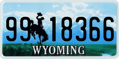 WY license plate 9918366