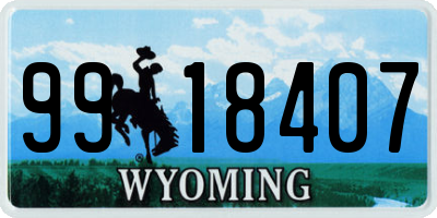 WY license plate 9918407