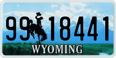 WY license plate 9918441