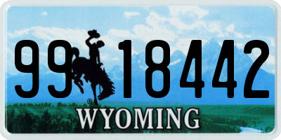 WY license plate 9918442
