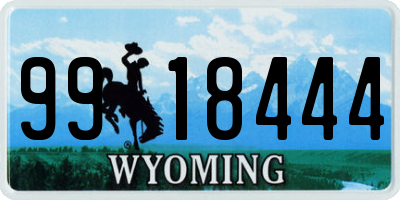 WY license plate 9918444