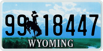 WY license plate 9918447