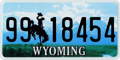 WY license plate 9918454