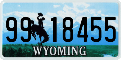 WY license plate 9918455