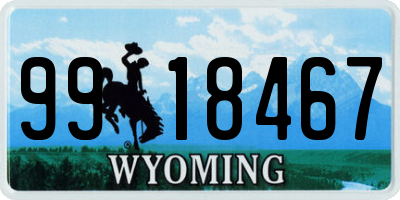WY license plate 9918467