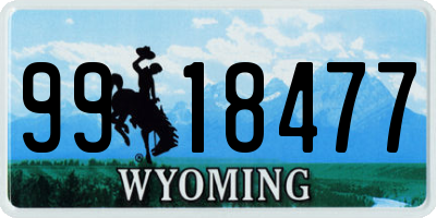 WY license plate 9918477