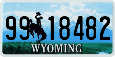 WY license plate 9918482