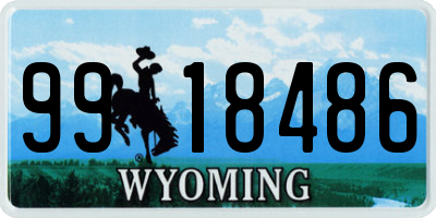 WY license plate 9918486