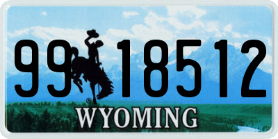 WY license plate 9918512