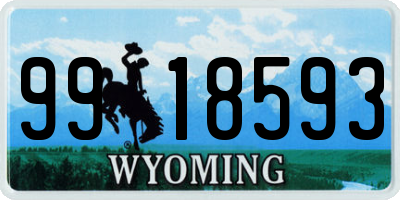 WY license plate 9918593