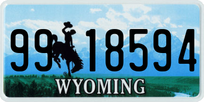 WY license plate 9918594