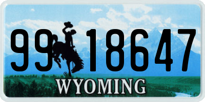 WY license plate 9918647