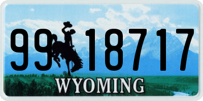 WY license plate 9918717