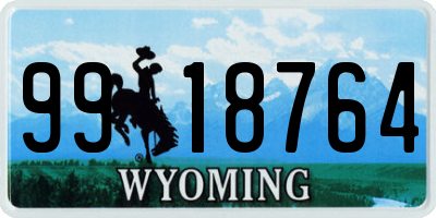 WY license plate 9918764