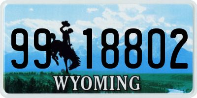 WY license plate 9918802