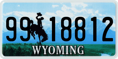 WY license plate 9918812