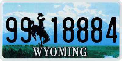 WY license plate 9918884