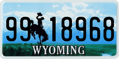 WY license plate 9918968