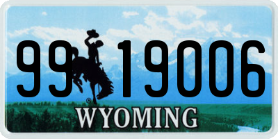 WY license plate 9919006