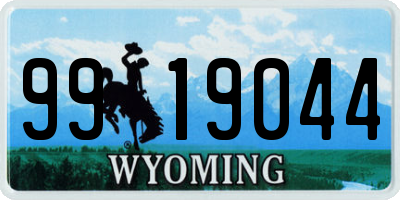 WY license plate 9919044