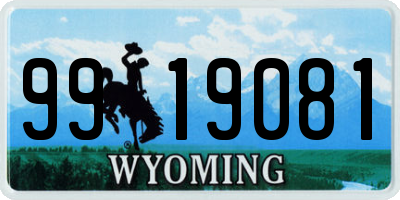 WY license plate 9919081