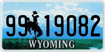 WY license plate 9919082