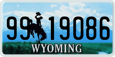 WY license plate 9919086