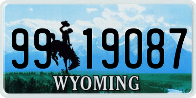 WY license plate 9919087
