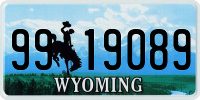WY license plate 9919089