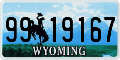 WY license plate 9919167